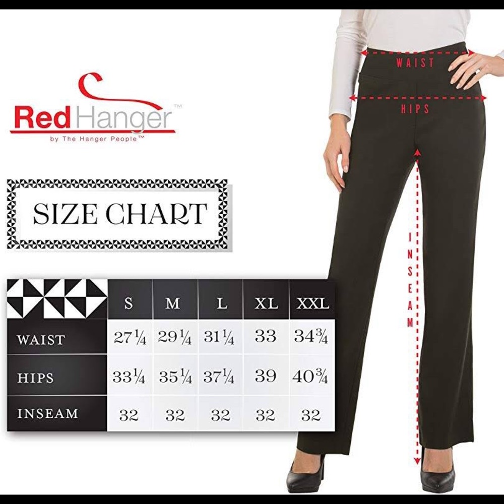 Red hanger black dress pants